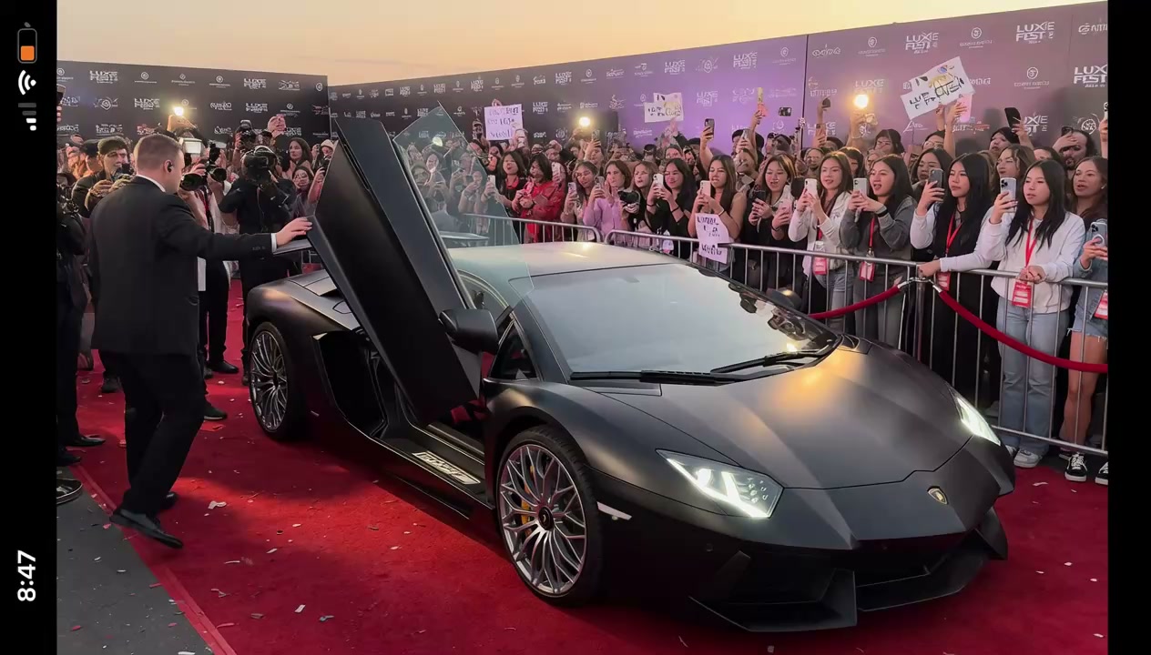 AI video demo poster — red carpet arrival